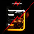 ANZO 11-16 Ford F-250/F-350/F-450 Projector Headlights w/ Plank Style Switchback Chrome w/Amber