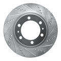 R1 03-23 Toyota FJ Cruiser Front Right Drilled & Slotted Silver Brake Rotor