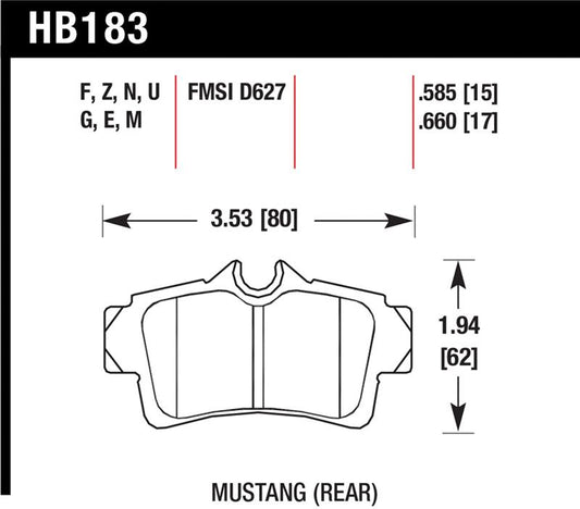 Hawk 94-04 Ford Mustang HPS Street Rear Brake Pads