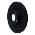 R1 2017-2025 Alfa Romeo Stelvio Rear Right Drilled & Slotted Black Brake Rotor