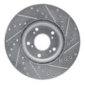 R1 06-15 Honda Civic Si Front Left Drilled & Slotted Silver Brake Rotor