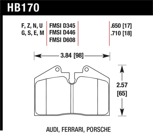 Hawk 89-95 Ferrari 348 GTB/GTS Front/Rear / 89-94 Porsche 911 3.6L Front / 87-89 Porsche 911 3.3L Fr