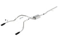 Borla 14 Sierra 1500 C/B S-Type Exhaust/2.75in Into Dual 2.25in Out 4in Split Rear Exit-Black Chrome
