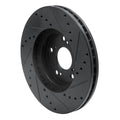 R1 04-14 Acura TSX Front Left Drilled & Slotted Black Brake Rotor