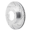 R1 03-23 Toyota FJ Cruiser Front Right Drilled & Slotted Silver Brake Rotor
