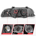 ANZO 1997-2001 BMW 5 Series Projector Headlights w/ Halo Black
