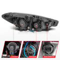 ANZO 2014-2016 Kia Forte Projector Headlights w/ Light Bar Black Housing w/ DRL