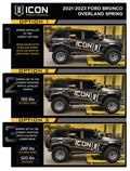 ICON ICO 2.5 Series Coilover Kits K40013TX