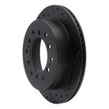 R1 10-24 Lexus GX460 Rear Right Drilled & Slotted Black Brake Rotor