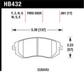 Hawk 03-05 WRX / 08 WRX D929 Performance Ceramic Street Front Brake Pads