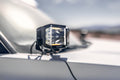 Go Rhino Xplor Blackout Combo Series Cube Sideline LED Spot Lights w/ Amber 4x3 - Blk (Pair)