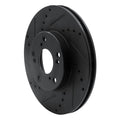 R1 06-15 Honda Civic Front Left Drilled & Slotted Black Brake Rotor