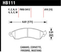 Hawk 94-04 Mustang Cobra / 88-95 Corvette 5.7L / 88-92 Camaro w/ Hvy Duty Brakes Front DTC-70 Pads