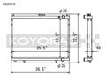 Koyo 1998-Aug 2000 Nissan Skyline GT-R R34 2.6L Turbo Radiator