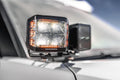 Go Rhino Xplor Blackout Combo Series Cube Sideline LED Spot Lights w/ Amber 4x3 - Blk (Pair)