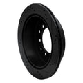 R1 2010-2024 Lexus GX460 Rear Left Drilled & Slotted Black Brake Rotor