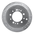 R1 17-21 Toyota Land Cruiser Rear Right Drilled & Slotted Silver Brake Rotor