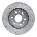 DFC 05-20 Cadillac Escalade EXT Front Right Drilled & Slotted Silver Brake Rotor