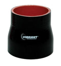 Vibrant 4 Ply Reinforced Silicone 90 degree Transition Elbow - 2.5in I.D. x 3in I.D. (BLACK)
