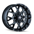 Mayhem 8015 Warrior 18x9 / 8x180 BP / 18mm Offset / 124.1mm Hub Black w/ Milled Spokes Wheel