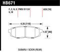 Hawk 11+ Subaru Legacy GT Performance Ceramic Rear Street Brake Pads