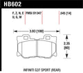 Hawk Infiniti G37 Sport Performance Ceramic Street Rear Brake Pads
