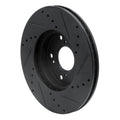 R1 06-15 Honda Civic Front Left Drilled & Slotted Black Brake Rotor