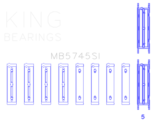 King Engine Bearings Subaru FA/FB Main Bearing Set - Size STD